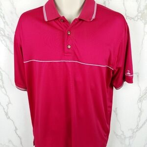 Pebble Beach Men's Performance Polo Golf Shirt Sz Lg  Dark Fuchsia Course Club